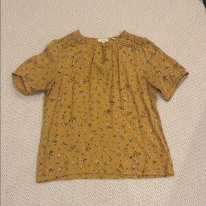 Chic Mustard Floral Blouse